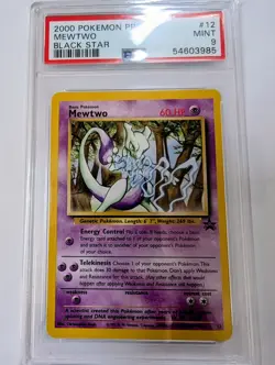 PSA 9 Mewtwo #12 Black Star Promo (2000) - Christopher Rush / Nintendo Power - Image 1