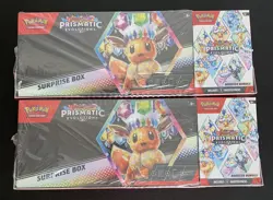 (2) Sam’s Club Pokemon Prismatic Evolutions Surprise Box & Booster Bundle - Image 1
