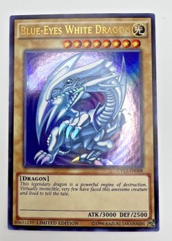 Yu-Gi-OH! Blue-Eyes White Dragon (CT13-EN008 Ultra Rare Limited) 2016 Light Play - Image 1