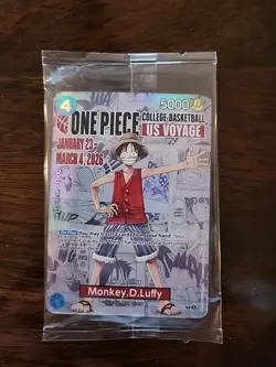 One Piece College Basketball US Voyage Monkey.D.Luffy Card New In Package - Image 1
