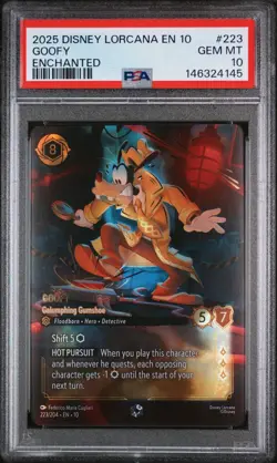 Disney Lorcana Whispers in the Well Goofy Galumphing Gumshoe Enchanted #223 - Image 1