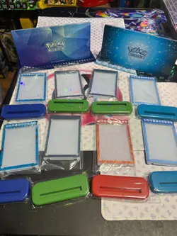 Pokemon TCG - Magnetic Card Protector Case with Display Base Stand LOT - Image 1