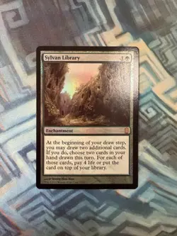 MTG Foil Sylvan Library NM- Commander's Arsenal - Image 1