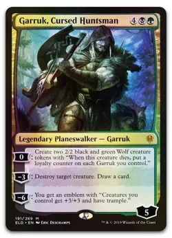 Garruk, Cursed Huntsman #191 (Foil) (NM) Throne of Eldraine ELD Magic MTG - Image 1