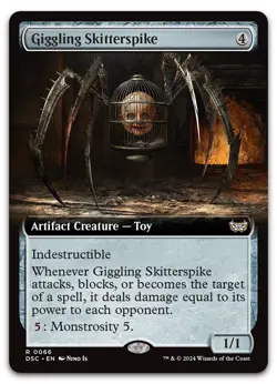 Giggling Skitterspike (Extended Art) #66 (NM) Duskmourn DSC Magic MTG - Image 1
