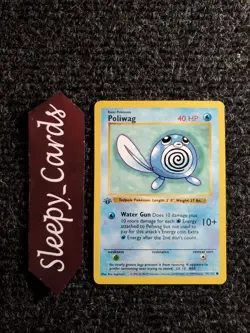 POLIWAG Pokemon Card - WOTC - 1st Edition - Base Set - Shadowless - 59/102 NM - Image 1