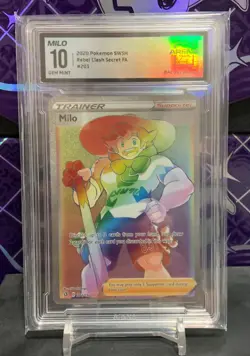 2020 Pokemon Rebel Clash- 201/192 Milo - Secret Rare Rainbow ARENA 10 - Image 1