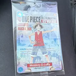 Bandai One Piece CCG Monkey D. Luffy US Voyage Promo Card P-055 - Image 1