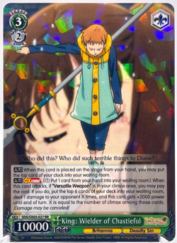 Weiss Schwarz King: Wielder of Chastiefol RR - Seven Deadly Sins - EN - Image 1