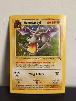 Aerodactyl 1/62 Fossil Holo Rare Unlimited Pokemon Card - MP/HP - Image 1