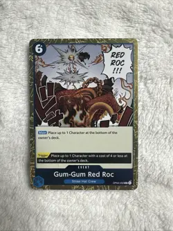 4x Gum-Gum Red Roc OP04-056 Kingdoms of Intrigue And 2x Flag Foil Total 6 Cards - Image 1