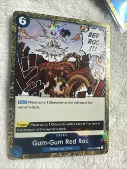 4x Gum-Gum Red Roc OP04-056 Kingdoms of Intrigue And 2x Flag Foil Total 6 Cards - Image 3