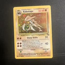 Pokemon TCG Kabutops Holo Rare Unlimited Card 9/62 Fossil - Image 1