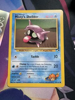 Pokemon TCG Misty's Shellder Gym Heroes 89/132 Unlimited Common Card - Image 1