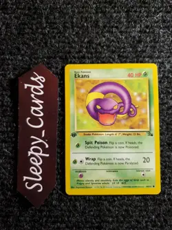 Ekans 46/62 Fossil 1st Edition Non-Holo Common Pokemon Card NM - Image 1