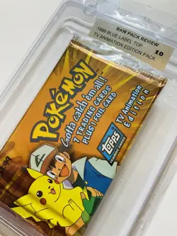 1999 TOPPS POKEMON TV ANIMATION BLUE LABEL FACTORY SEALED BLISTER PK RPR 10 READ - Image 2