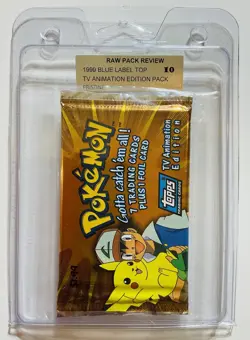 1999 TOPPS POKEMON TV ANIMATION BLUE LABEL FACTORY SEALED BLISTER PK RPR 10 READ - Image 3