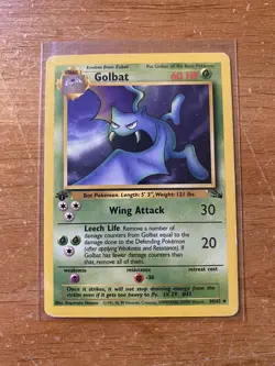 1999 Pokemon Fossil 34/62 Golbat 1st Edition MP - Image 1