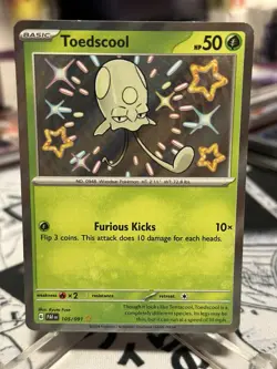 Pokemon TCG Toedscool Scarlet & Violet: Paldean Fates 105/091 Holo Shiny Rare - Image 2
