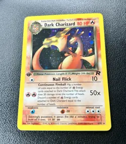 1st Edition Pokemon Dark Charizard 4/82 Team Rocket Holo Rare 80 HP English WOTC - Image 3