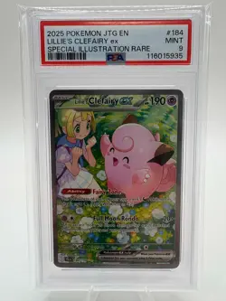 2025 POKEMON JOURNEY TOGETHER ILLUSTRATION RARE #184 LILLIE'S CLEFAIRY EX PSA 9 - Image 1