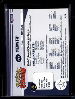 Meowth #52 4/8 - Danone Promo Pokemon Stadium Holo Foil (HP) DMG / Pokemon TCG - Image 2