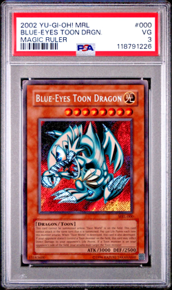 PSA 3 Blue-Eyes Toon Dragon MRL-000 Magic Ruler Secret Rare YUGIOH Unlimited - Image 1