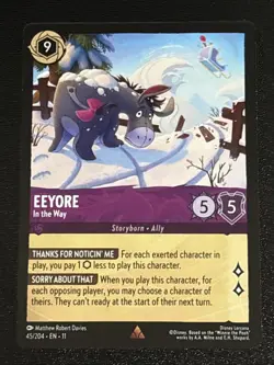 Disney Lorcana Winterspell Eeyore - In the Way 45/204 NM Rare - Image 1