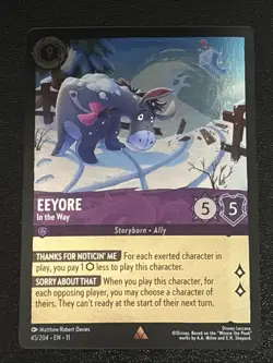 Disney Lorcana Winterspell Eeyore - In the Way Cold Foil 45/204 NM Rare - Image 1