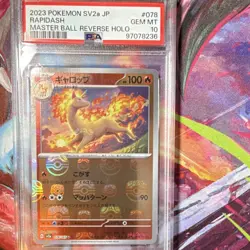 Pokemon Rapidash Sv2a Card 151 078/165 Master Ball Reverse Holo PSA 10 Japanese - Image 1