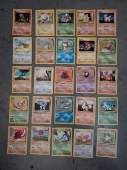Pokemon 1999 Base set cards, some shadowless, one first edition. 25 pcs - Image 1