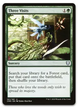 {1x} ~ Three Visits ~ #261 (NM) Commander Legends CMR Magic MTG ***Startropic*** - Image 1