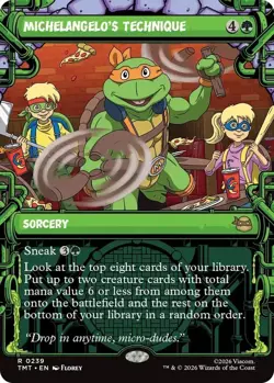 Michelangelo's Technique - Showcase - Teenage Mutant Ninja Turtles MtG- NM - Image 1