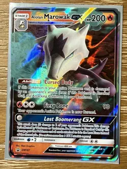 Pokemon TCG Holo Ultra Rare Marowak Sm187 Promo - Image 1