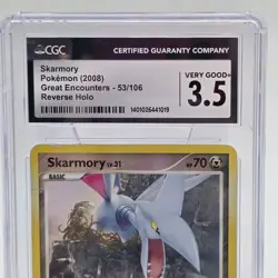 Skarmory 2008 Pokemon Great Encounters 53/106 Reverse Holo CGC 3.5 Very Good+ - Image 2