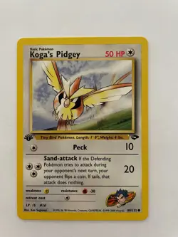 Pokemon Gym Challenge 1st Edition Koga's Pidgey 80/132 NM Near Mint - Image 1