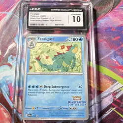 Pokemon Feraligatr Black Star Promos 213 CGC 10 Illustration Contest 2024 Winner - Image 1