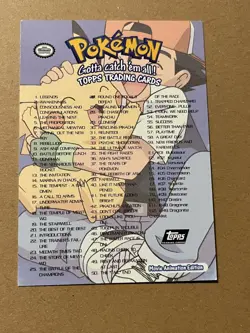 Pokemon Legends Holo CHECKLIST 1999 Topps The First Movie Blue label logo - Image 2