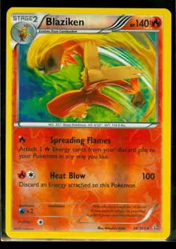 Pokemon BLAZIKEN 28/160 - XY Primal Clash RARE Rev Holo - MINT - Image 1
