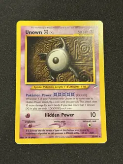 Pokemon Unown [X] 30/105 Neo Destiny Regular - Rare LP Front, MP Back - Image 1