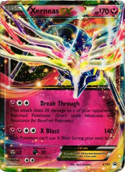 Pokemon TCG Xerneas EX XY Black Star Promos XY07 Holo Promo DMG - Image 1