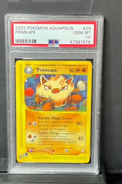 2003 Pokemon Aquapolis Rare Primeape 29/147 PSA 10 GEM MINT - Image 1