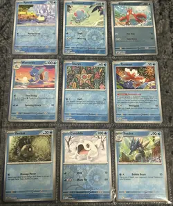 Pokemon TCG Lot Of 9 Water Type Reverse Holos From Various Sets All NM - Image 1