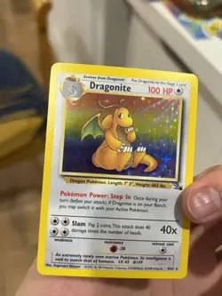 Dragonite 4/62 Pokemon Fossil Unlimited Holo Rare Card WOTC NM - Image 4