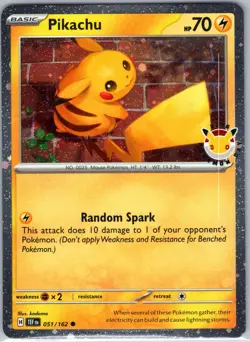 Pikachu Stamped 2026 Pokemon Day 30th Anniversary Pokemon TCG Promo Card 051/162 - Image 1
