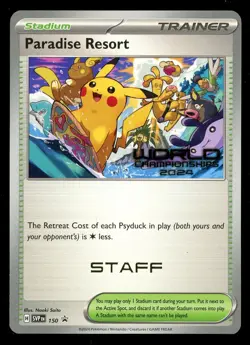 Pokemon World Championship 2024 STAFF Paradise Resort SVP 150 Hawaii Worlds Card - Image 1