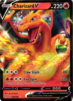 Pokemon TCG Charizard V Darkness Ablaze 019/189 Holo Ultra Rare VLP - Image 1