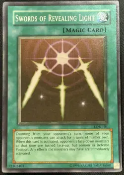 Yugioh Swords of Revealing Light Unlimited Edition Super Rate LOB-101 LP - Image 1