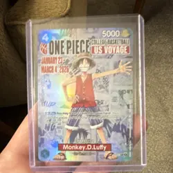 Bandai One Piece CCG Monkey.D.Luffy Leader US Voyage Full Art Holo Card 2026 - Image 1