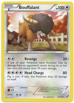 Pokemon Black & White 91/114 Bouffalant Rare Card - Image 1